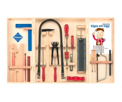 Fretwork kit with steel tools in wooden cabinet: The classic 