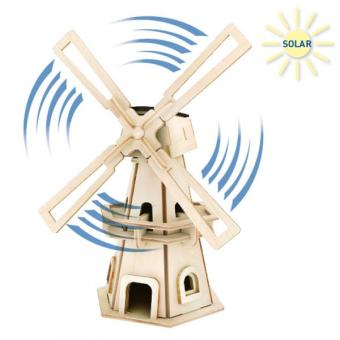 Holzbausatz SOLAR Windmühle 34 Teile Kreativ Bausätze Basteln Spiel Spielzeug sp 