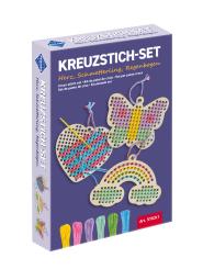Kreuzstich-Set: Herz, Schmetterling, Regenbogen 